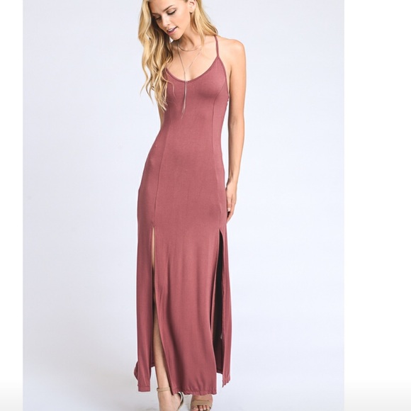 Surprise _Dlight Dresses & Skirts - SOLD OUT!! Stacia Mauve Double Front Maxi Dress